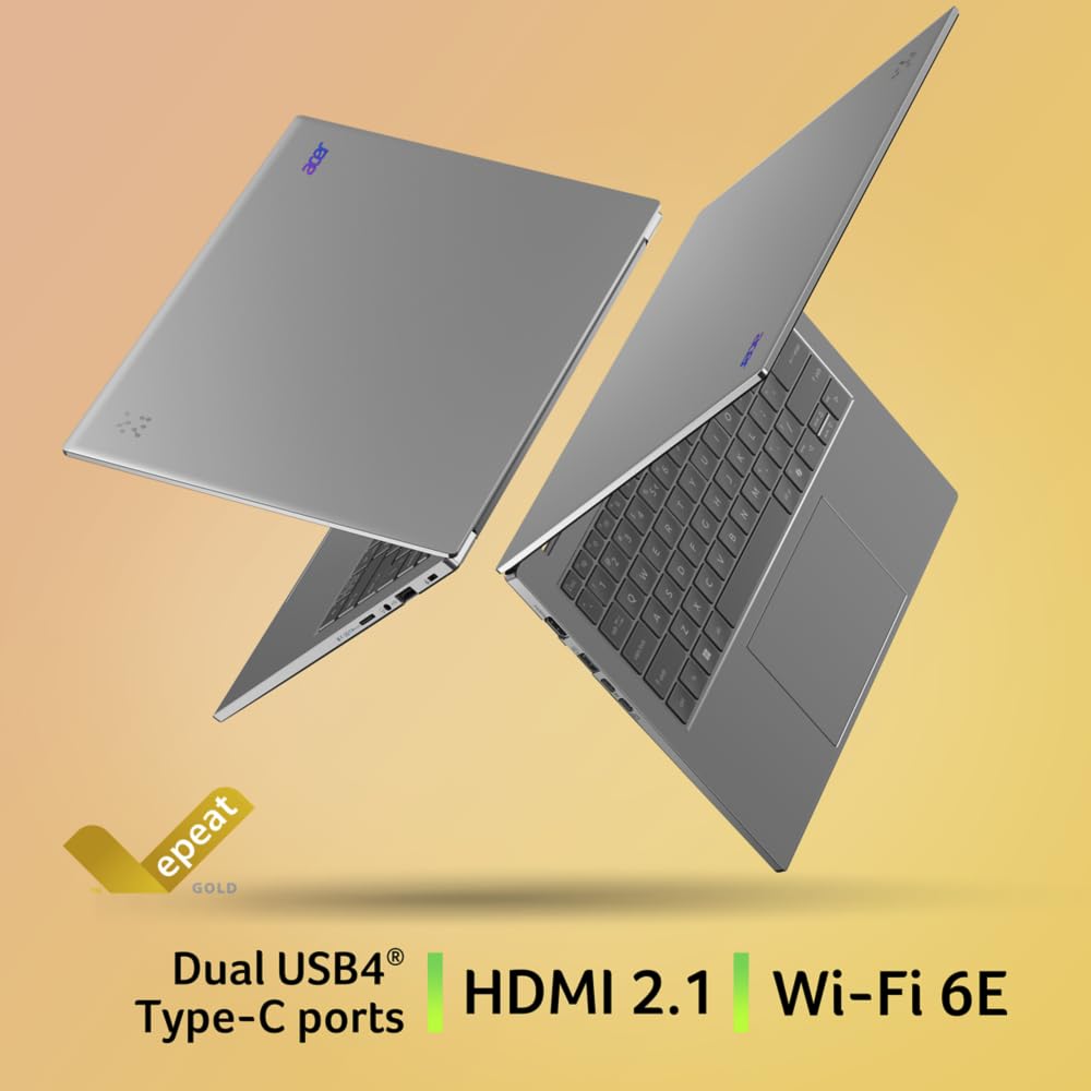 acer Aspire 14 AI Copilot+ PC A14-61M, Ordenador Portátil 14" WUXGA OLED (AMD Ryzen AI 5 330, 16 GB RAM, 512 GB SSD, AMD Radeon Graphics, Windows 11 Home), Color Plata, Teclado QWERTY Español