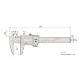 Mitutoyo – Calibre digital (salida de datos O. O. accionamiento rollo IP67 0 – 200 mm, 1 pieza, 500 – 707 – 20