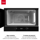 TEKA Microondas Integrable con Grill, Capacidad 22 L, 5 Niveles de Potencia, 850 W, Base Cerámica, Cristal Full Black, Modelo ML 8220 BIS L FBK