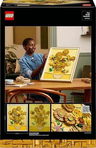 LEGO Art Vincent van Gogh: Los Girasoles, Maqueta 3D para Construir para Adultos de Obra de Arte, Flores Artificiales y Decoración del Hogar, Construcción Creativa, Regalo para Mujeres y Hombres 31215