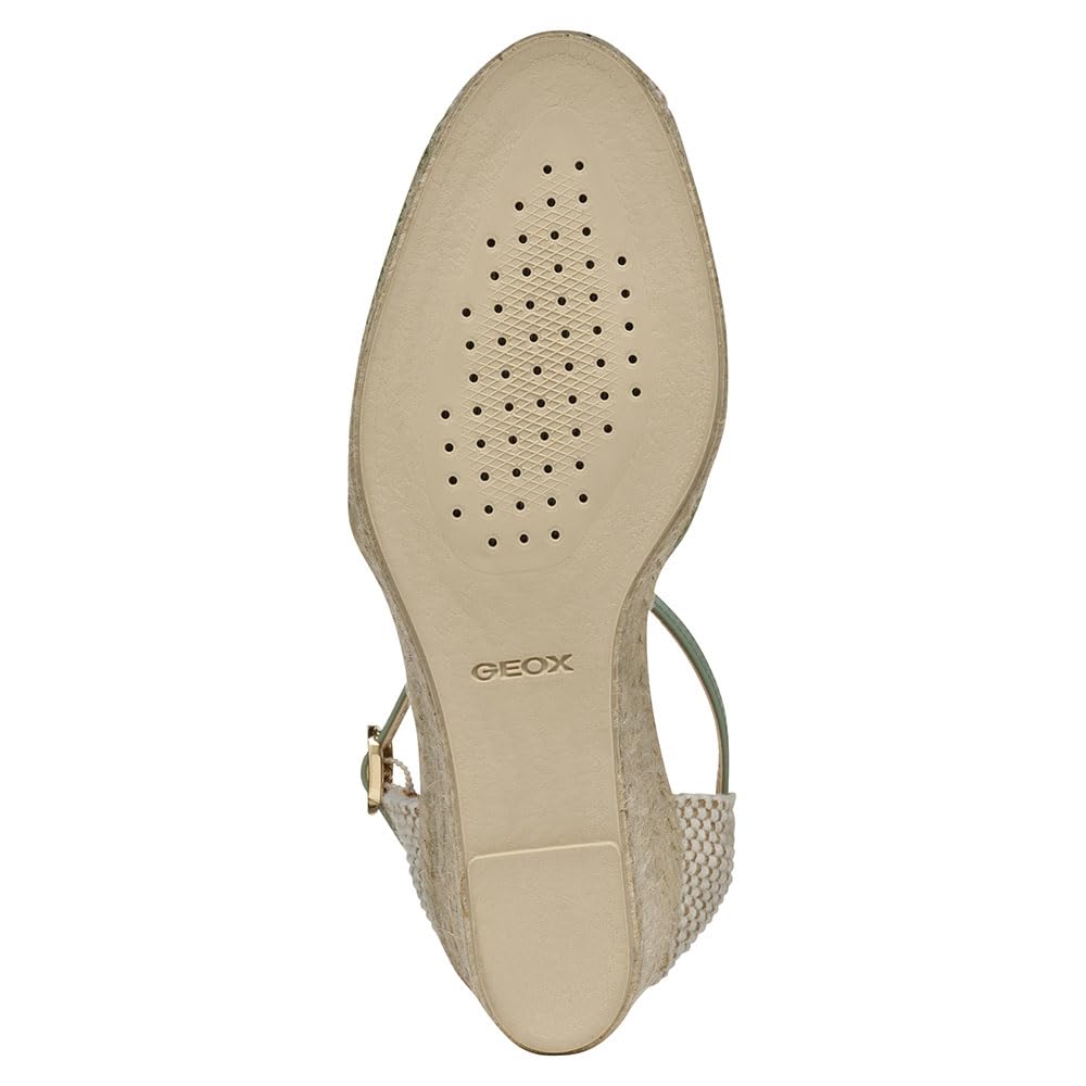 Geox D GELSA Low E, Sandalia de cuña Mujer, Mint, 36 EU