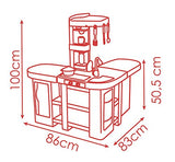 SMOBY- Kitchen Studio XXL Bubble con 38 accesorios, simula el efecto del agua hirviendo, refrigerador, horno, lavavajillas, dispensador de hielo, cafetera, 7600311025