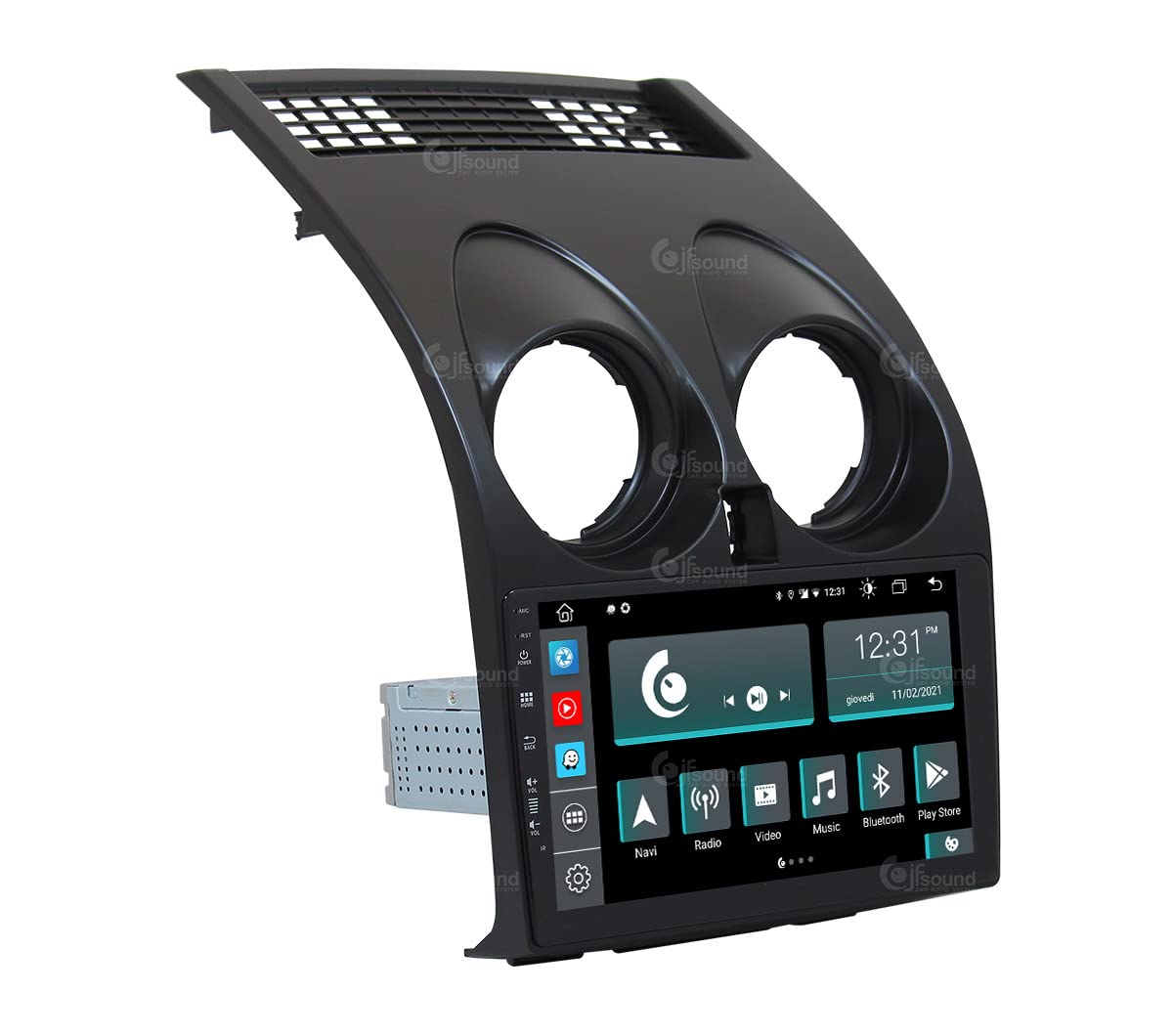 JF-039NQ-X9 Autorradio de Ajuste Personalizado Compatible con Nissan Qashqai Android GPS Bluetooth WiFi Dab USB Pantalla táctil Full HD 9" procesador de 8 núcleos y comandos de Voz