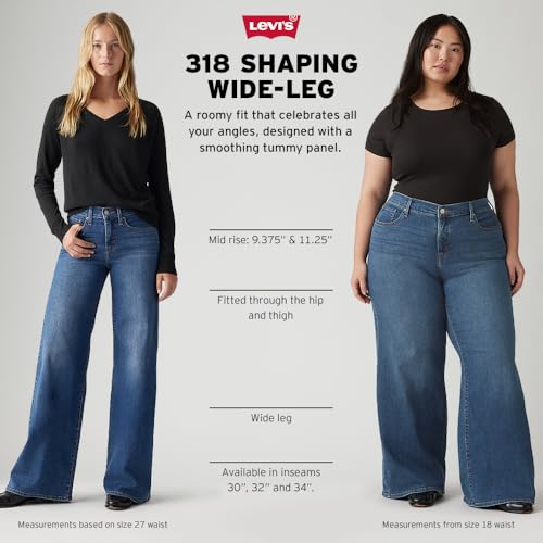 Levi's 318 Shaping Wide Leg Jeans, Clever Girl, 25W / 30L Mujeres