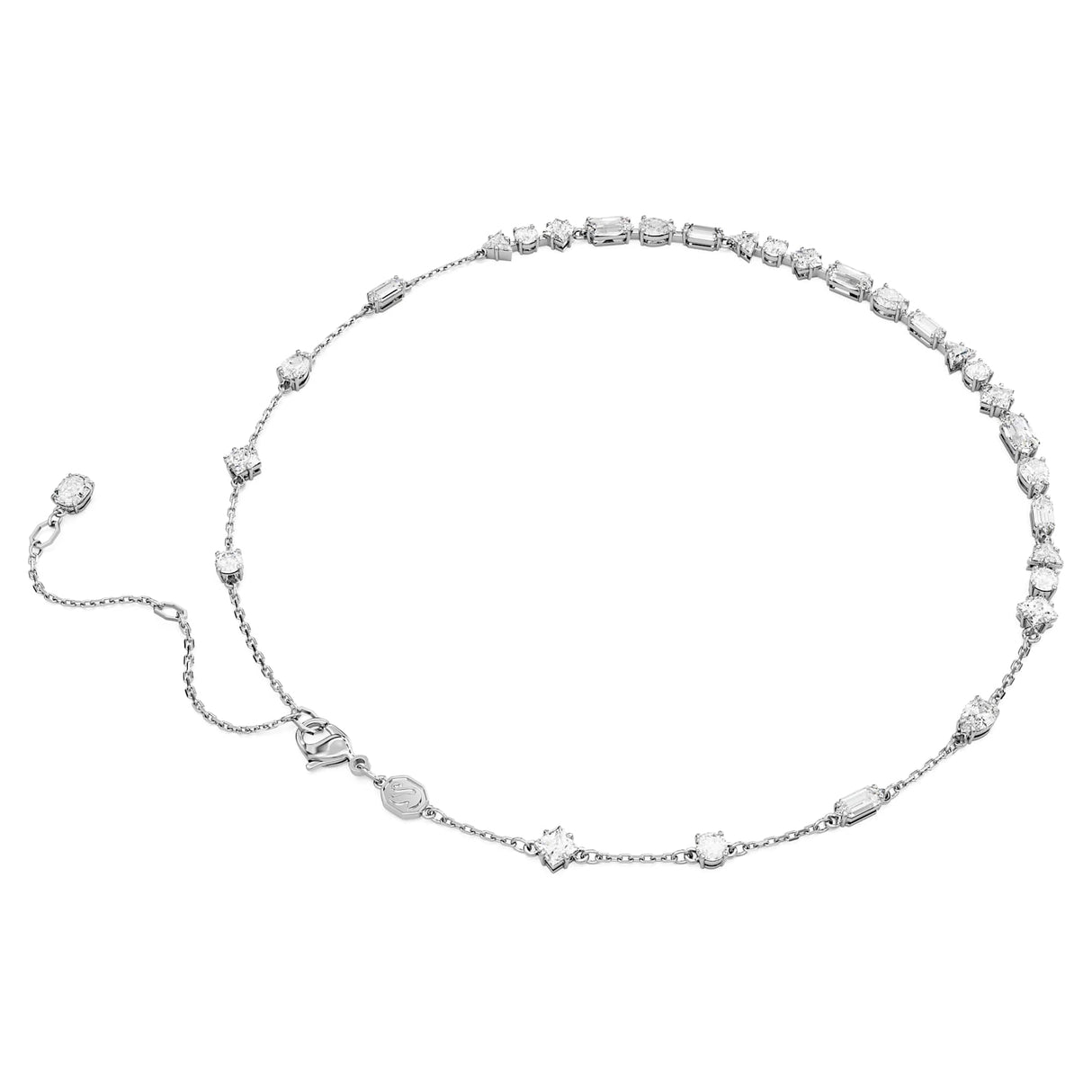 Swarovski Collar Mesmera, Tallas mixtas, Diseño distribuido, Blanco, Baño de rodio