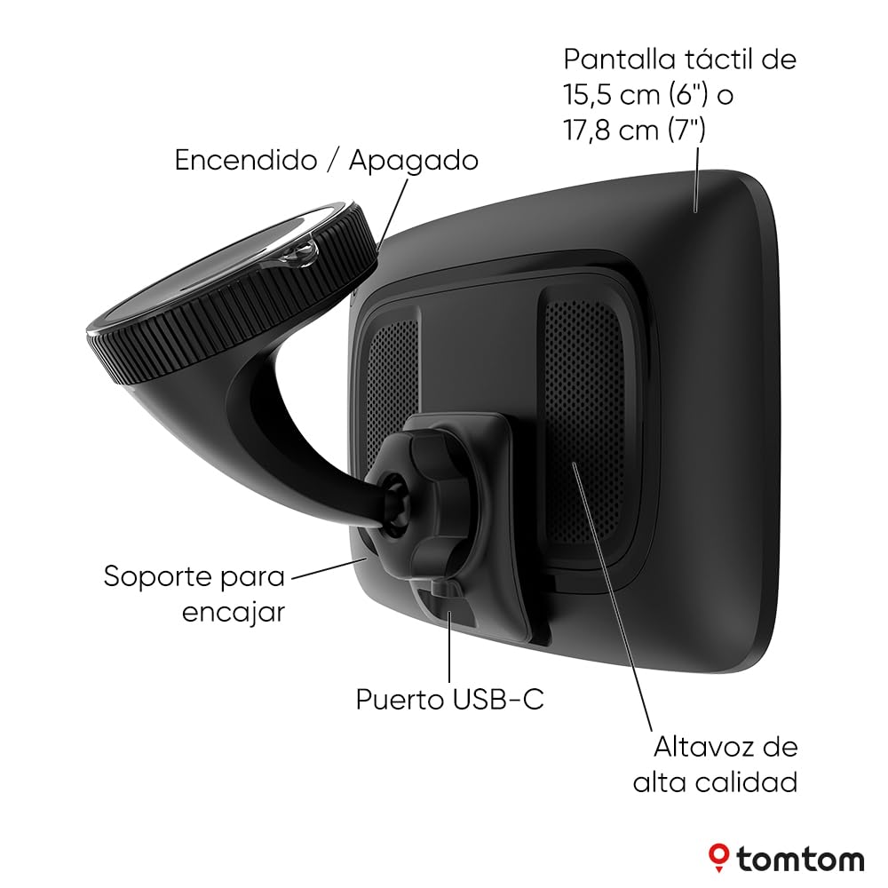 TomTom GPS GO Navigator 6'' 2.ª generación (Tomtom Traffic, alertas de Zonas de Peligro (Prueba de 12 Meses), mapas de Europa, actualizaciones Wi-Fi, Servicios Premium, Soporte magnético)