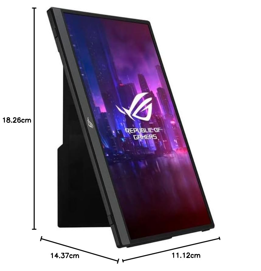 ASUS ROG Strix XG16AHP - Monitor de Gaming portátil 15.6" (144 Hz, FHD (1920 x 1080), IPS, NVIDIA G-Sync, USB Type-C, Micro HDMI, trípode ROG y Funda), Black