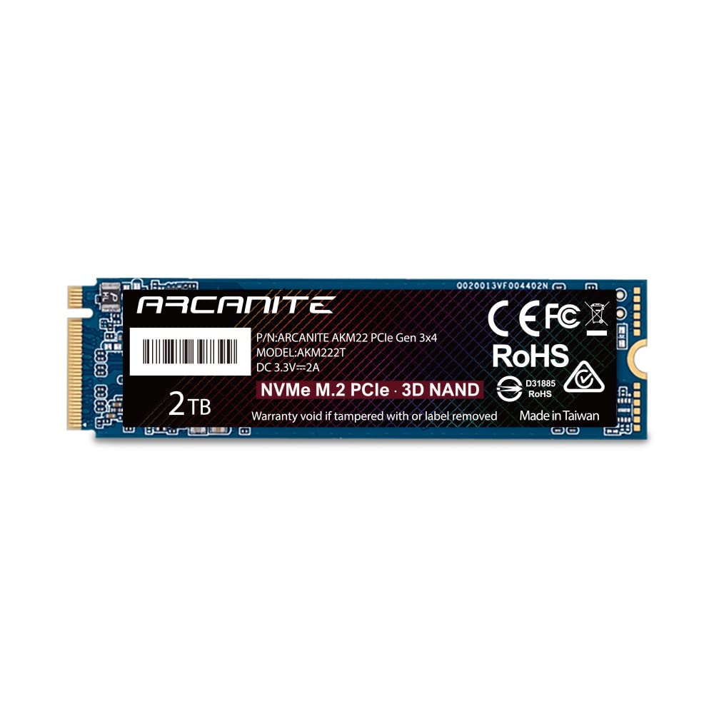 ARCANITE 2 TB NVMe SSD M.2 2280 PCIe Gen 3x4 Disco Duro Sólido Interno SSD