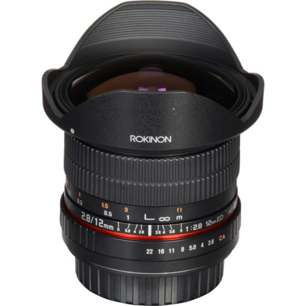 Rokinon Lente Ojo de pez de Marco Completo F2.8 de 12 mm para Nikon Ae