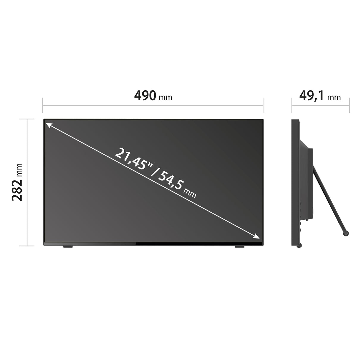 Atlantis A05-T22A-VHDM Monitor Táctil 22 Pulgadas, Pantalla 10 Teclas, Full HD 1920x1080, HDMI VGA DP, Inclinación 15°-50°, Cristal de Protección 7H, Contraste 1000:1, Ángulo 178/178, Vesa 100