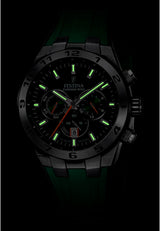 Festina Reloj Hombre F20671/2 Chrono Bike Caja de Acero Inoxidable 316l Plateado Correa de Caucho Verde
