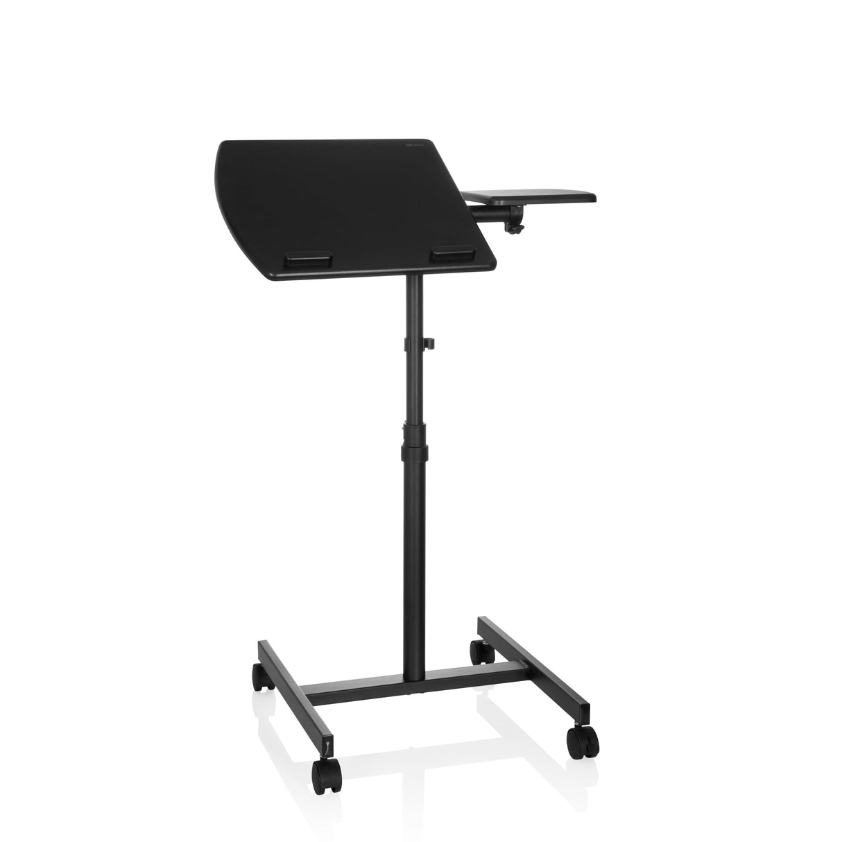 hjh OFFICE 802110 Mobile Laptop Escritorio para computadora VM-SL Negro, Portátil de la Mesa de Altura Regulable con Ruedas, con Soporte para ratón