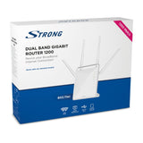 Strong 1200 Router Wi-Fi AC Dualband 300 Mbps 2.4 GHz y 867 Mbps 5 GHz, 4 5dBi Antenas, 4 Gigabit Puertos, USB 3.0, microSD, WPA, WPS