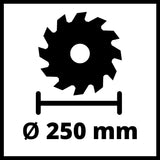 Einhell Mesa de corte TC-TS 2025/2 U (máx. 2.000 W, ajuste de la altura/ inclinación de la hoja de sierra de precisión, tope-guía paralelo, tope-guía angular +/- 60°), Color Negro