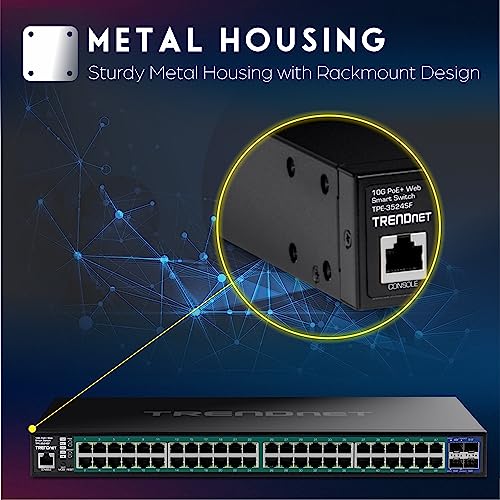 TrenDNET – Accesorios de 52 Puertos GIGA Web Smart 740 W PoE+ 10 G SFP+ Slots