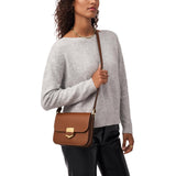 Fossil Bolso de mujer Lennox, bandolera en piel de vacuno lisa, marrón, ancho: 20,3 cm, largo: 5,7 cm, alto: 17,1 cm, ZB1924200
