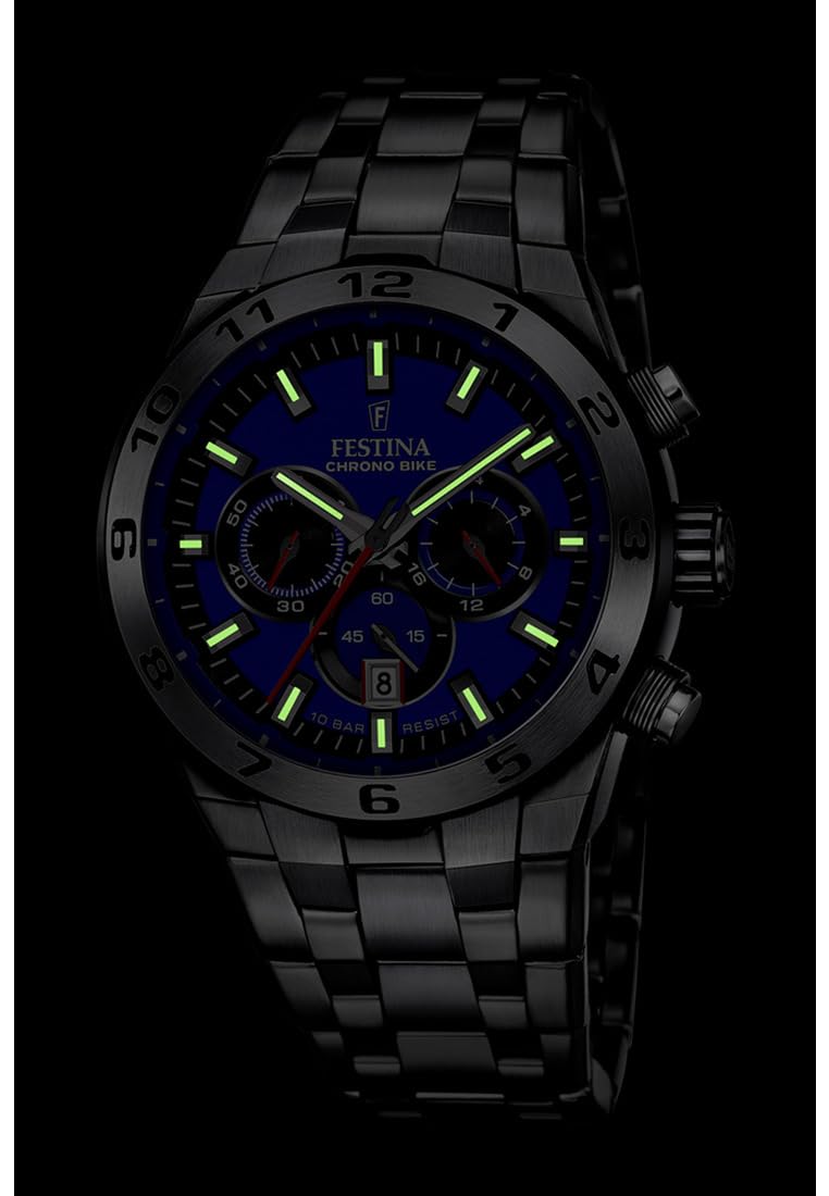 Festina Reloj Hombre F20670/3 Chrono Bike Caja de Acero Inoxidable 316l Plateado Correa de Acero Inoxidable 316l Plateado