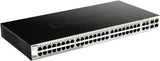 D-Link DGS-1210-48/E - Switch 48 Gigabit Ports and 4 SFP Combo Ports 100/1000 Mbps, Height 1U, Automatic VLAN for Video Surveillance and IP Telephony - EU Power Cable Only