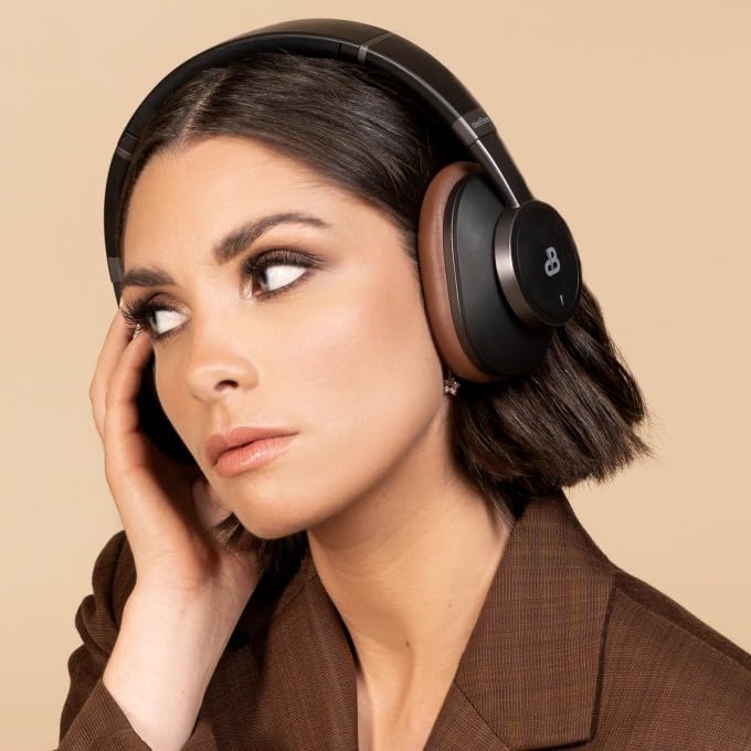 DeeBee DB-Pulse-BLM, Auriculares Bluetooth Circumaurales, Cancelación Activa de Ruido, 40 Horas de Batería, Negro, con Almohadilla Intercambiable