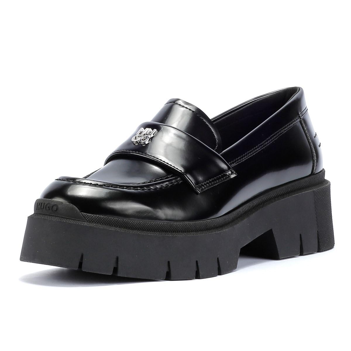 HUGO Kris_Loafer_BRPU, Mocasines Planos Mujer, Black, 41 EU