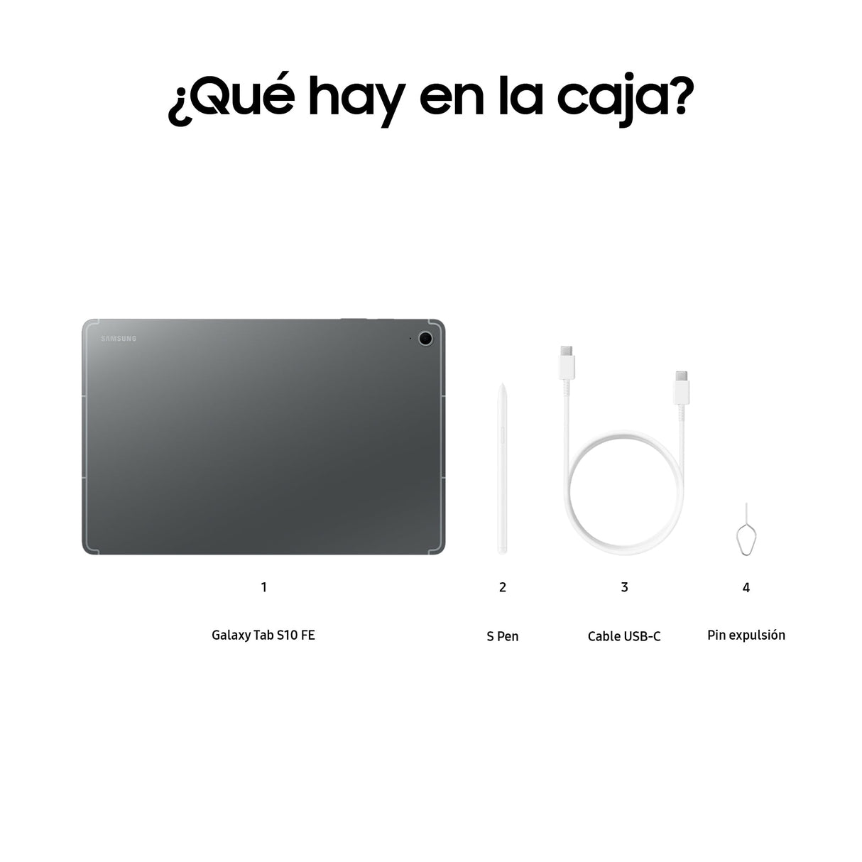 Samsung Galaxy Tab S10 FE+ 256GB, Tablet Android + S Pen, Galaxy AI, 8GB RAM, Pantalla de 13,1", Batería de Larga Duración, Gris, Garantía del Fabricante 3 Años + 1 Año Extra