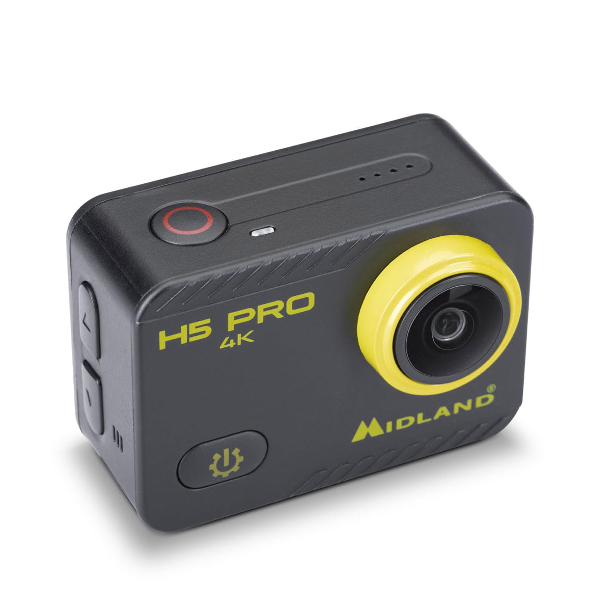 Midland - Action Cam H5 Pro, Cámara Acción Deportiva Ultra HD con Wi-Fi, Time Lapse, Gran Ángulo 140°, Pantalla LCD - Dash Cam Coche con Grabación en Bucle, Cámara Acuática con Estuche Impermeable 30m