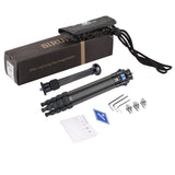 SIRUI Trípode para Cámara de Viaje AM-225, 159cm Trípode Portátil de Fibra de Carbono con Tubo de Extensión SL-100, Trípode para Fotografía con Columna Central de Carbono, Carga Máxima 6kg