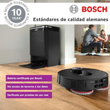 Bosch - Robot Spotless MAX CAM, BCRDW3BX, aspira y friega, Potencia 11.000 Pa, Almohadillas giratorias, estación Seca-húmeda, Visión Inteligente por luz estructurada, Cámara, Home Connect App, Negro