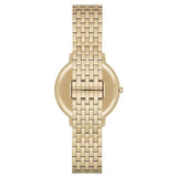 Emporio Armani Reloj Mujer, Movimiento de dos manecillas, caja de acero dorado de 32 mm con correa de acero, AR11007, Tono oro y blanco perla