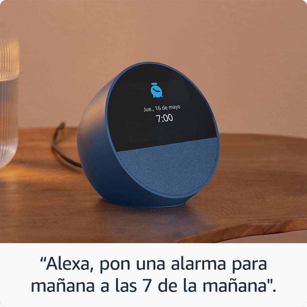 Amazon Echo Spot (modelo de 2024) | Despertador inteligente con sonido de calidad y Alexa | Azul