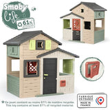Smoby Life - Friends House EVO - Moderna y espaciosa - Puerta con Mirilla - Portón - Buzón Funcional - Material Reciclado - A Partir de 3 años - Fabricado en Francia