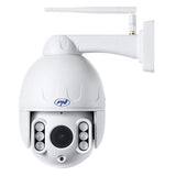 PNI Videocamera de vigilancia IP652W WiFi PTZ 1080p 2MP 5X Zoom óptico H265 Ranura microSD Visión Nocturna 50m IP66 Alarma de detección de Movimiento Comunicación de Audio bidireccional