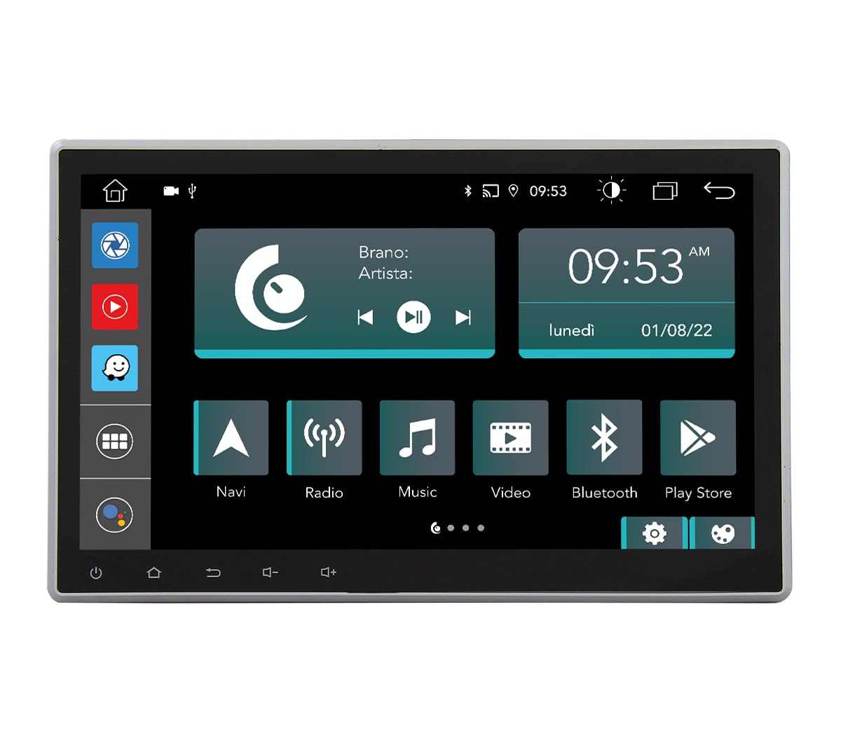 Radio de Coche universales 1 DIN Android GPS Bluetooth WiFi USB Dab+ Touchscreen 10" 4core Carplay AndroidAuto