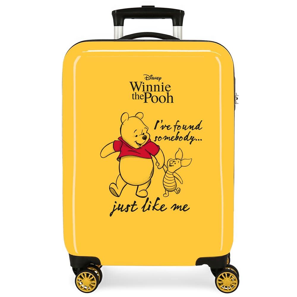 Disney Winnie The Pooh Maleta de cabina Amarilla 38x55x20 cms Rígida ABS Cierre de combinación lateral 34L 2 kgs 4 Ruedas dobles Equipaje de Mano