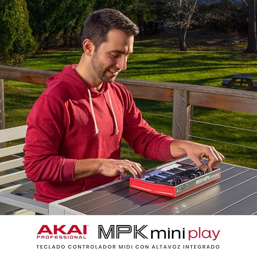 Akai Professional MPK Mini Play MK3 - Teclado Controlador MIDI con Altavoz y Sonidos Integrados, Pads MPC, Teclado Dinámico, Software de Producción Musical y Native Instruments Sound Package