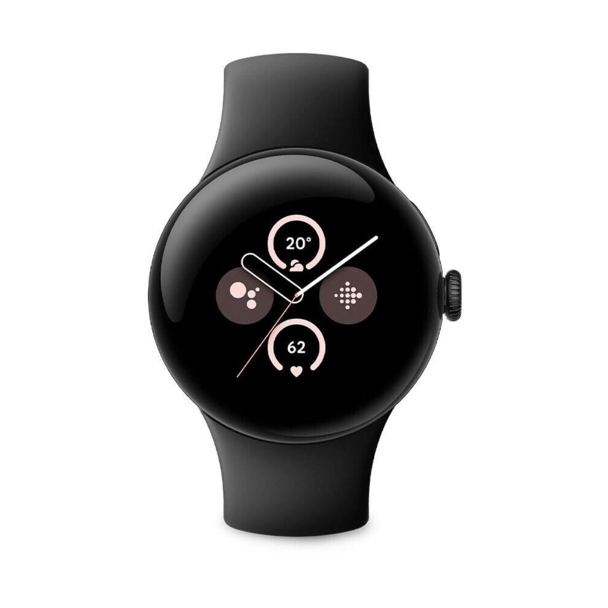 Google Pixel Watch 2 – Lo Mejor Fitbit – Monitor de frecuencia cardíaca, gestión del estrés, Funciones de Seguridad – Android – Carcasa de Aluminio en Negro Mate – Brazalete Deportivo en