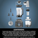 Ninja Detect Power Pro Batidora y Procesador de alimentos 3 en 1 (1200W), vaso de 680 ml y cuchilla para masa, ideal para mezclar, picar y batir, negro, TB401EU