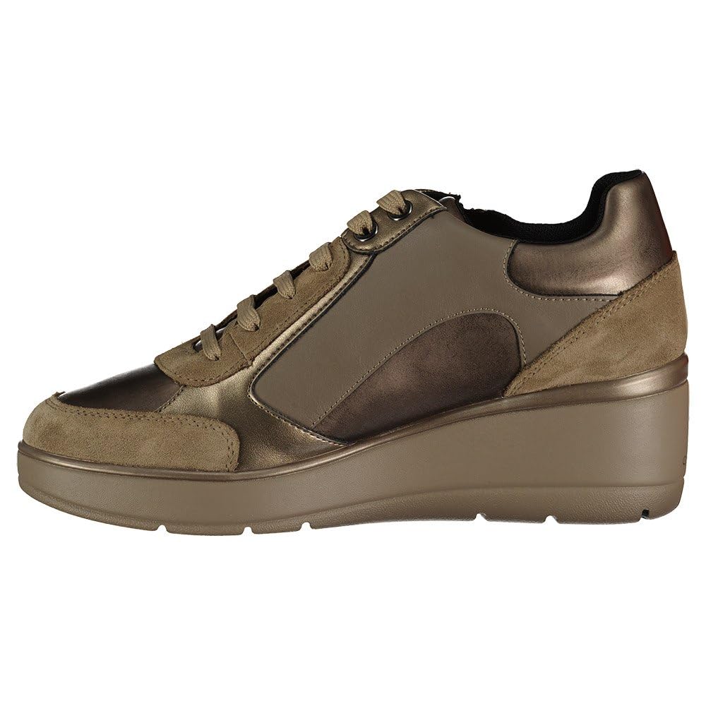 Geox D Ilde C, Zapatillas, Dk Taupe, 41 EU