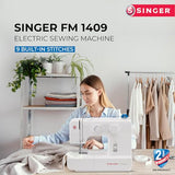 Singer 1409 Promise - Máquina de Coser Mecánica, 9 puntadas, 120 V, color Blanco, 22 x 41 x 35 cm, 6 Kg