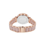 Michael Kors - Reloj Parker cronógrafo de Cuarzo con Correa de Acero Inoxidable en Tono Oro Rosa con eslabones centrales de Acetato ruborizado para Mujer MK5896