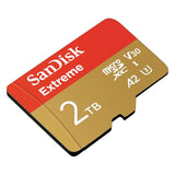 SanDisk Extreme Tarjeta Micro SDXC 2TB + SD Adaptador (para Cámaras de acción, Drones, Smartphones, Velocidad hasta 240 MB/s, 4K UHD, RescuePRO Deluxe, UHS-I, U3, V30)