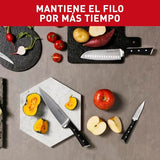 Tefal Ice Force – Bloque de 7 cuchillos: Pan 20 cm, Chef 20cm, Santoku 18 cm, Universal 11cm, Pelar 9cm | Acero Inoxidable Alemán, Corte Preciso, Mango Remachado, Resistente a la Corrosión