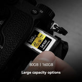 Lexar Tarjeta de Memoria Profesional CFexpress Tipo A Gold Series de 80 GB, hasta 900 MB/s de Lectura, Video 8K de Calidad cinematográfica, clasificada VPG 400 (LCAGOLD080G-RNENG)