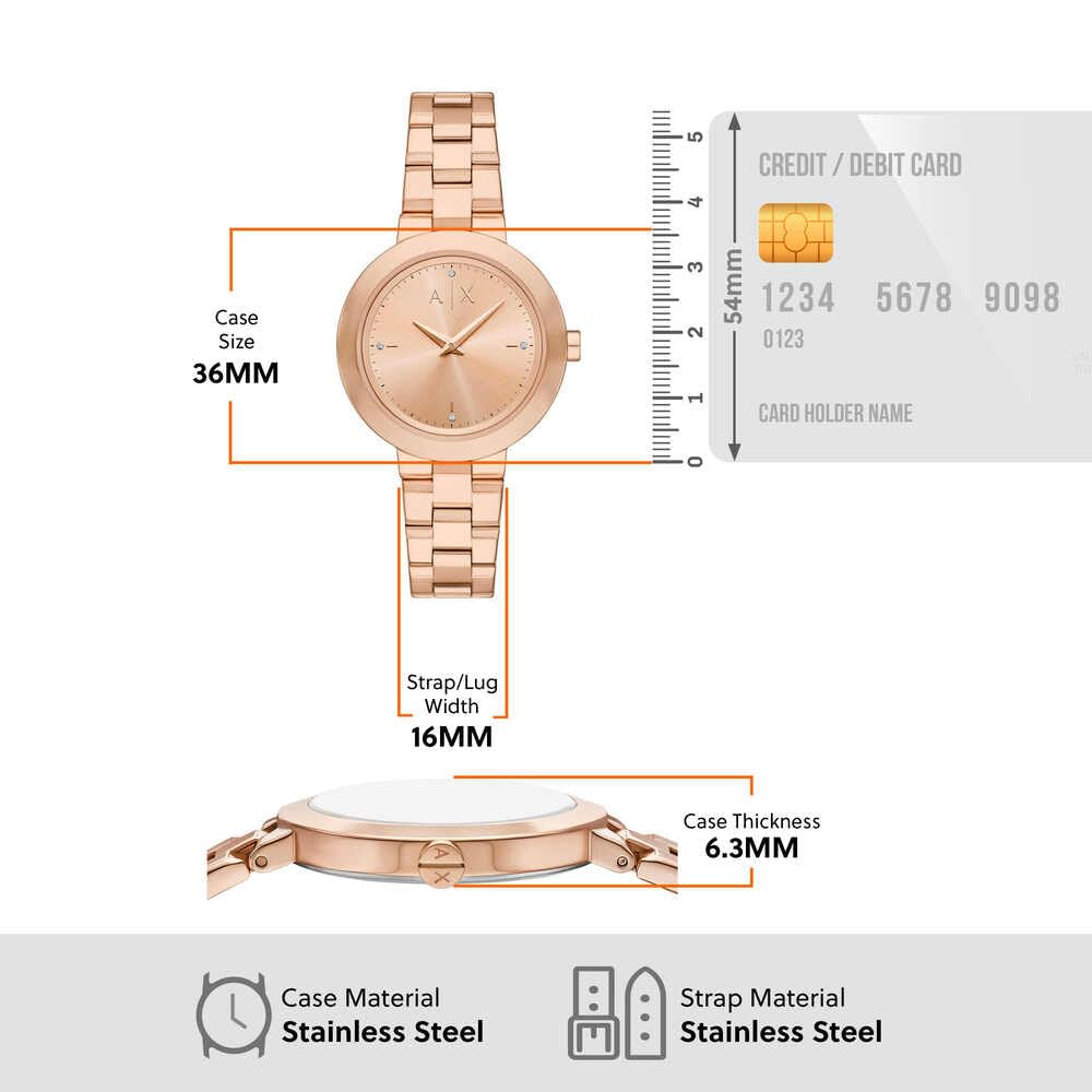 Armani Exchange Reloj Analógico para Mujeres de Cuarzo con Correa en Acero Inoxidable AX5177