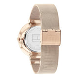 Tommy Hilfiger Reloj Analógico de Cuarzo Multifunción para Mujer con Correa de Malla de Acero Inoxidable de Oro Rosa - 1782538