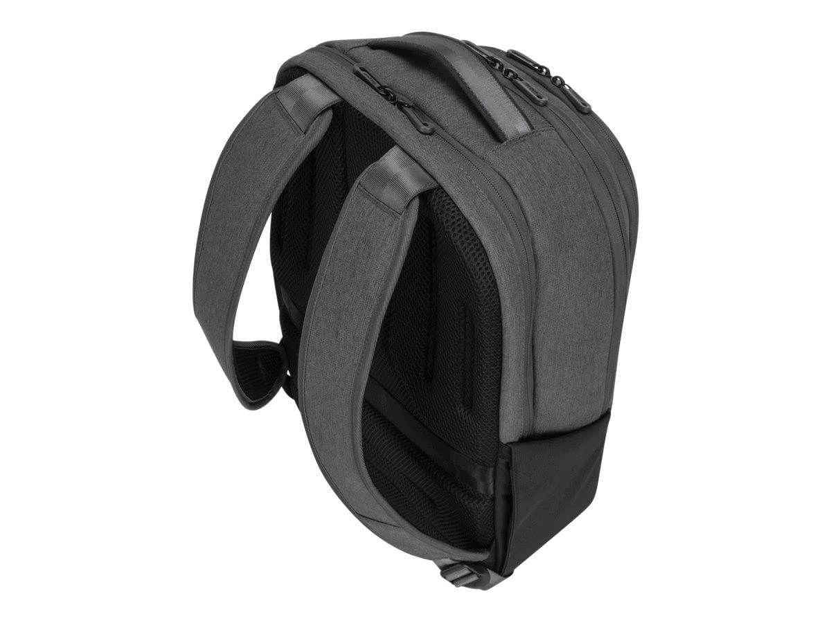 Targus TBB58602GL Mochila Hero Cypress 15.6" con Ecosmart - Gris Hecho de 26 Botellas de Agua de plástico recicladas Bandolera ergonómica Acolchada