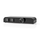 Nedis caja de control de altavoces - Conmutación entre dos pares de altavoces o reproducción simultánea - Dos interruptores basculantes separados y un control de volumen - 4-16 ohmios, 60 W - Negro