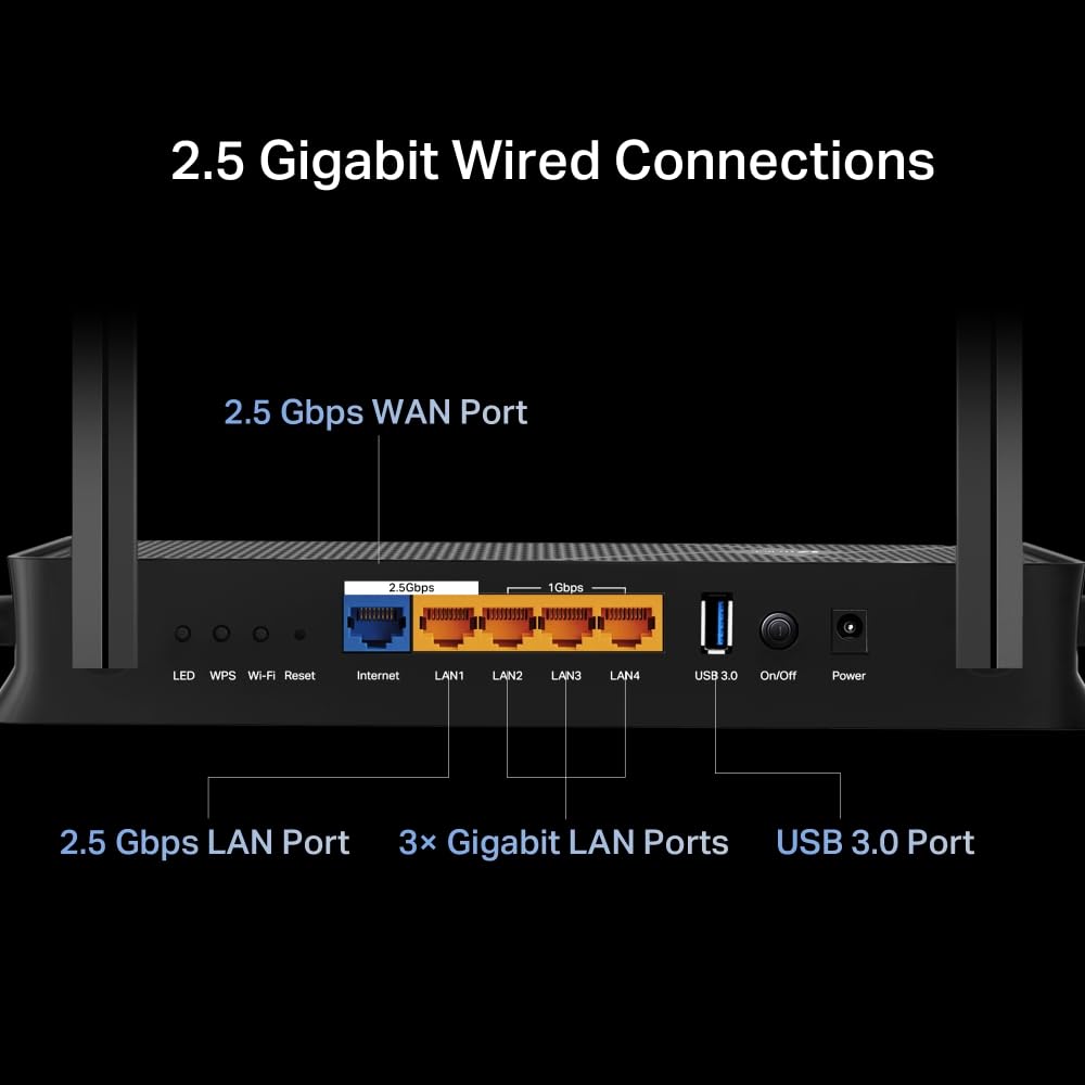 TP-Link BE3600 - Enrutador Wi-Fi 7 de Doble Banda, inalámbrico y cableado, hasta 3.6 Gbps, Puertos Multi-Gigabit 2.5G, MLO, Juegos y transmisión, Compatible con EasyMesh, fácil configuración,