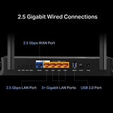 TP-Link BE3600 - Enrutador Wi-Fi 7 de Doble Banda, inalámbrico y cableado, hasta 3.6 Gbps, Puertos Multi-Gigabit 2.5G, MLO, Juegos y transmisión, Compatible con EasyMesh, fácil configuración,