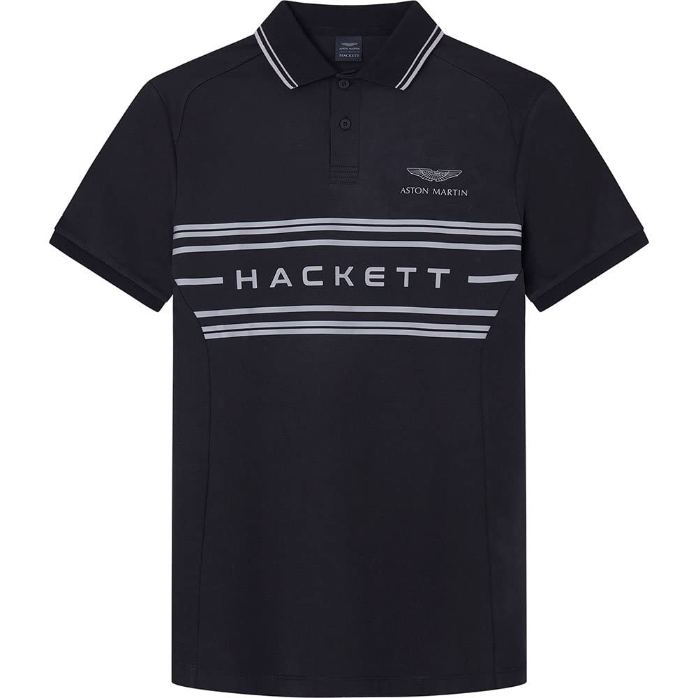 Hackett London Amr Chest Panel Polo, Negro (Black) A, M para Hombre
